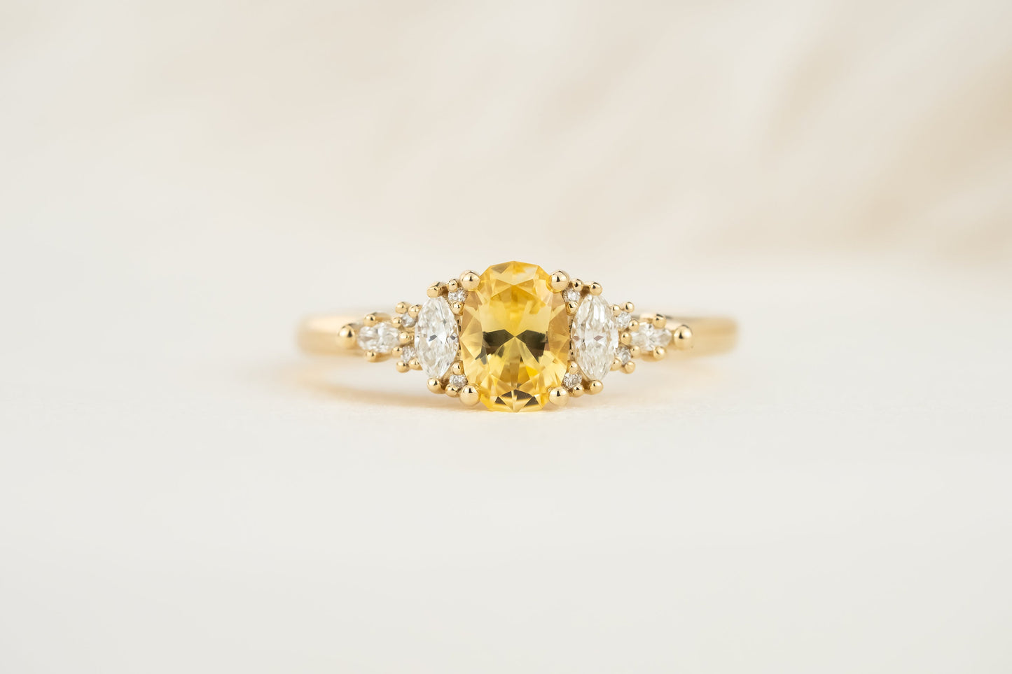 The Maeve Ring | 0.76 CT Oval Yellow Sapphire