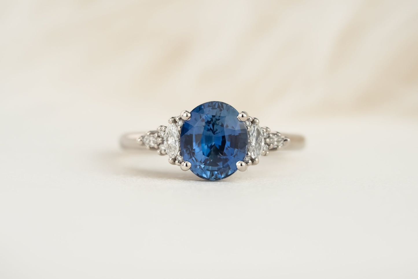 The Maeve Ring | 2.52 CT Oval Blue Sapphire