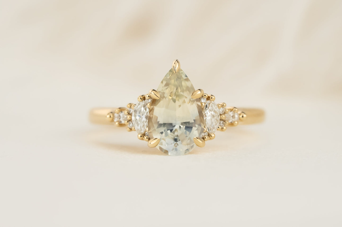 The Maeve Ring | 1.98 CT Pear Pastel Parti Sapphire