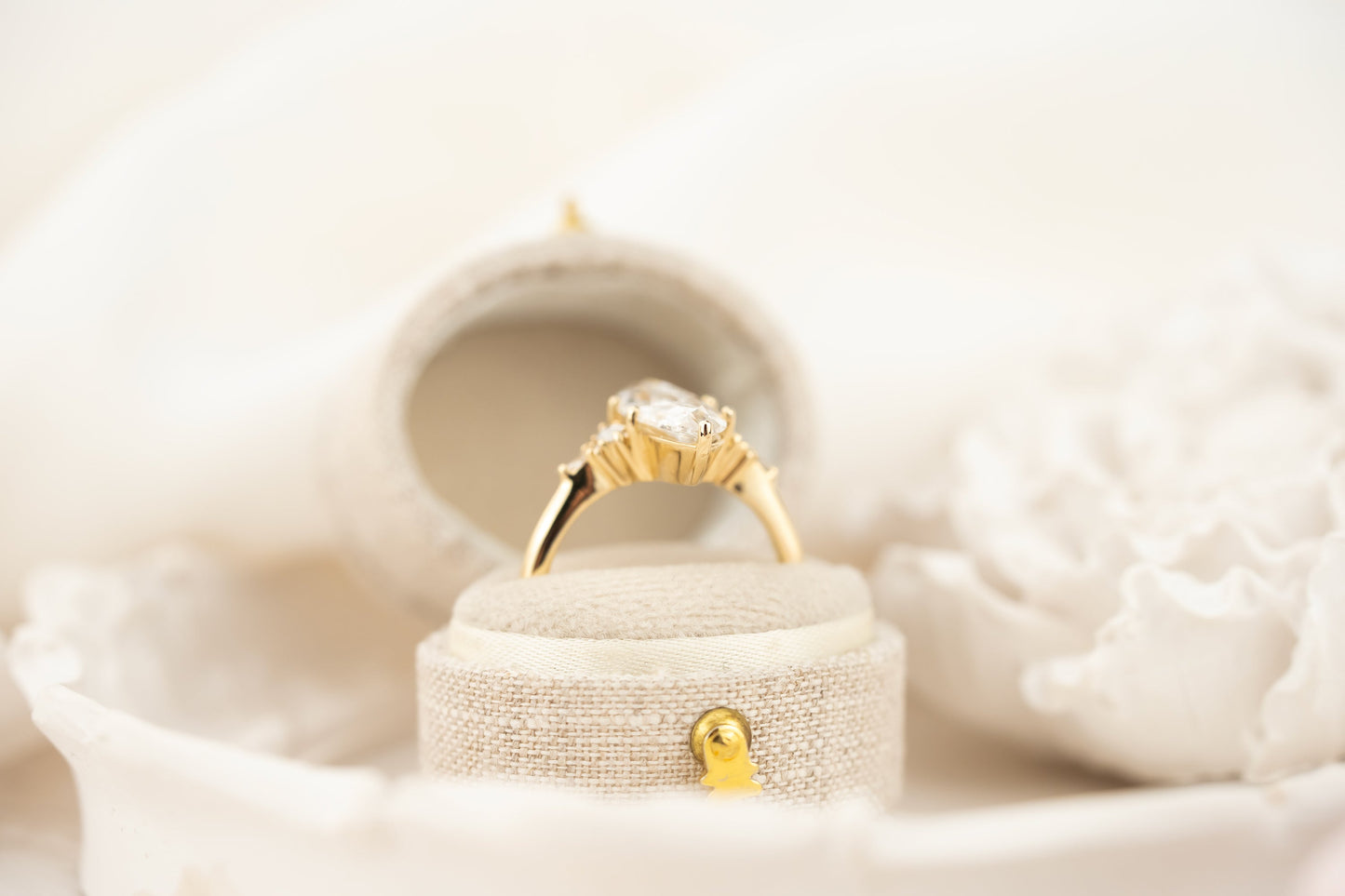 The Low Maeve Ring | 3.14 CT Elongated Antique Oval Cut Diamond