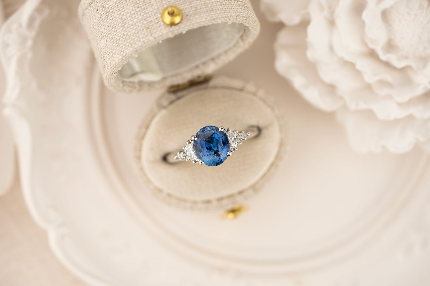 The Maeve Ring | 2.52 CT Oval Blue Sapphire