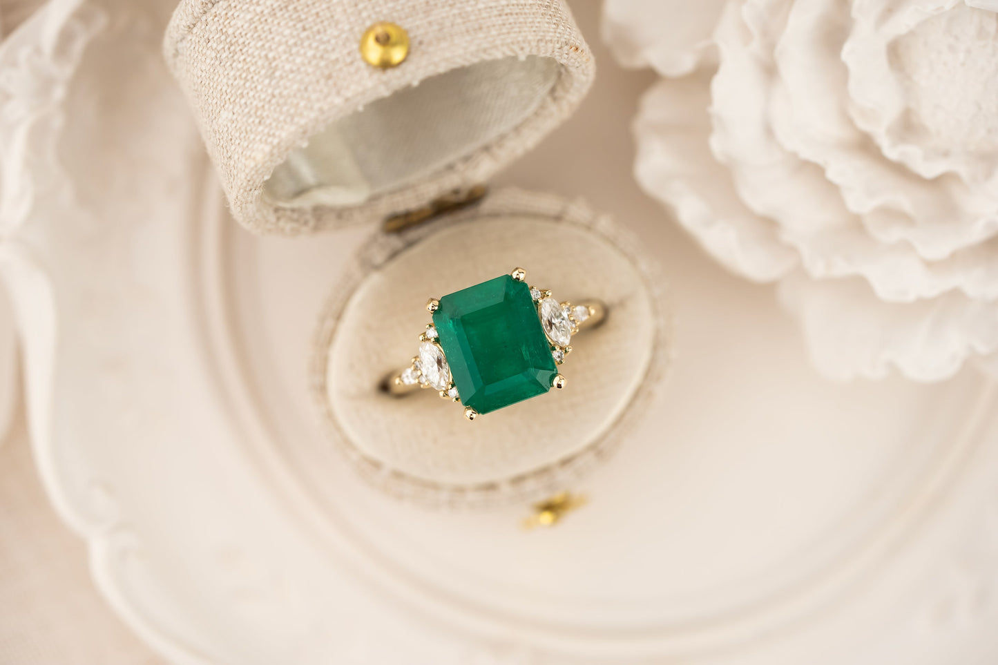 The Low Maeve Ring | 3.22 CT Emerald Cut Emerald