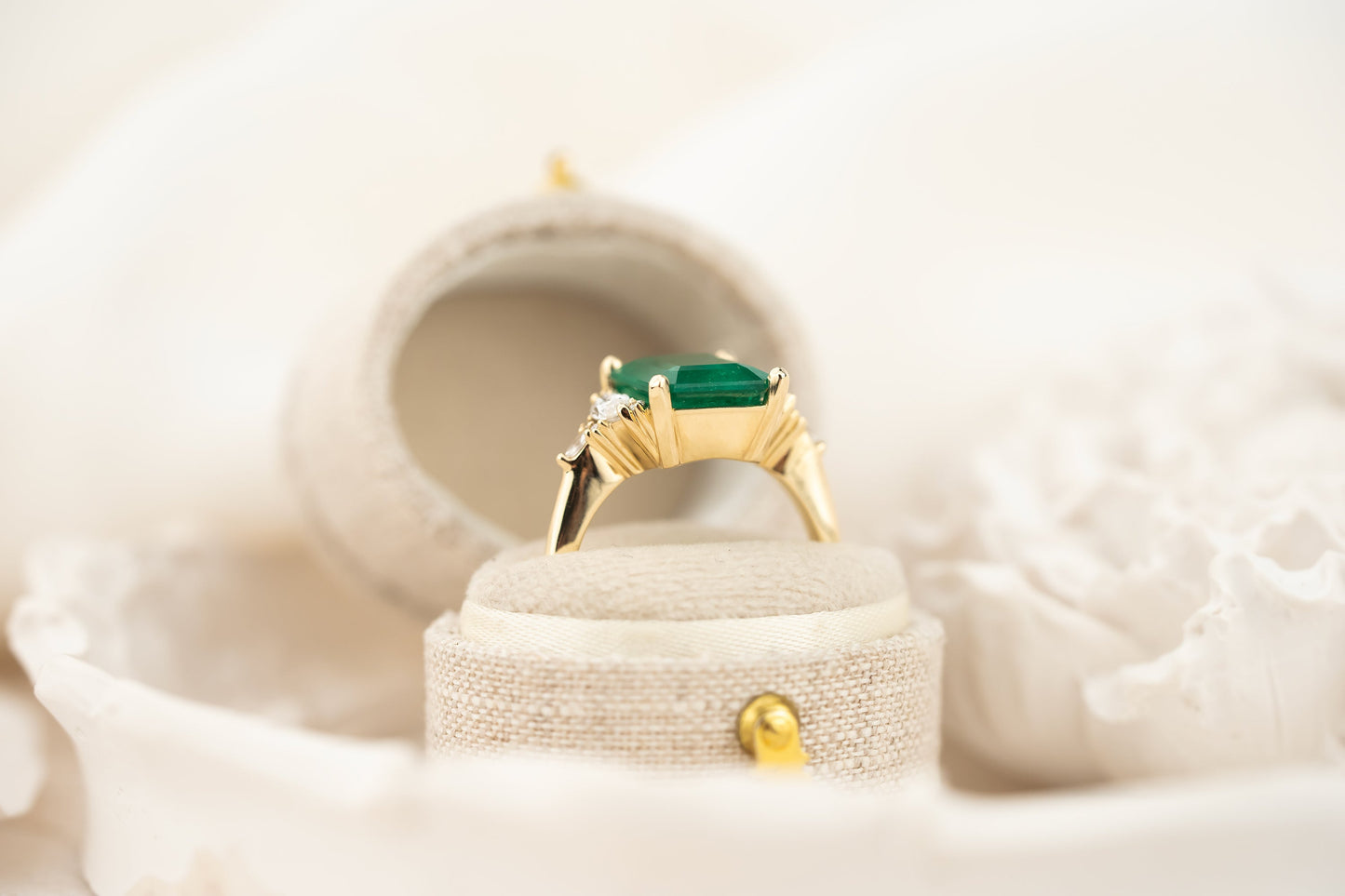 The Low Maeve Ring | 3.22 CT Emerald Cut Emerald