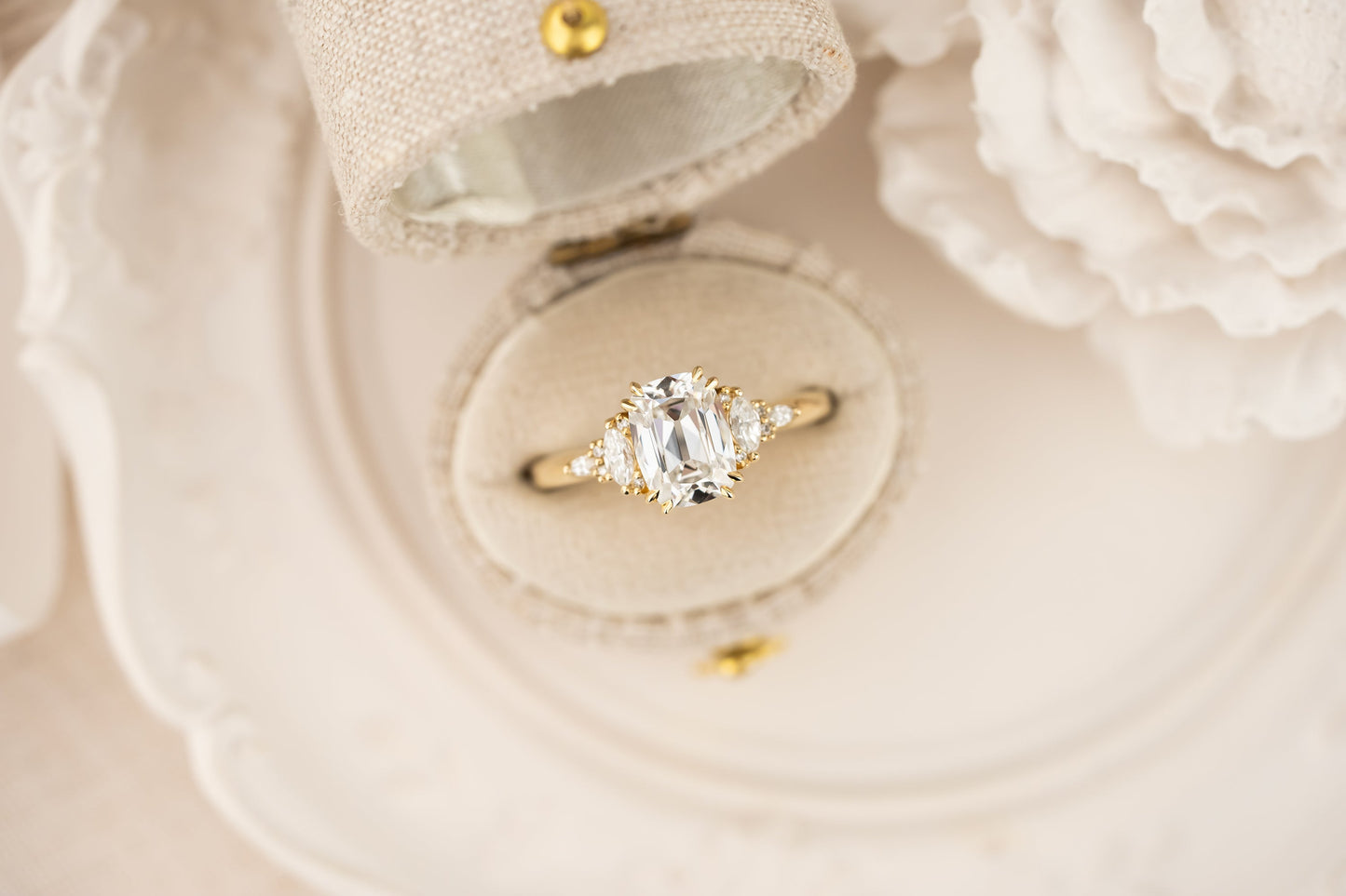 The Low Maeve Ring | 1.57 CT Old Mine Cushion Diamond