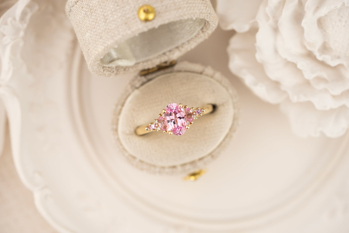 The Maeve Ring | 1.16 CT Oval Pink Sapphire + Pink Sapphire Accents