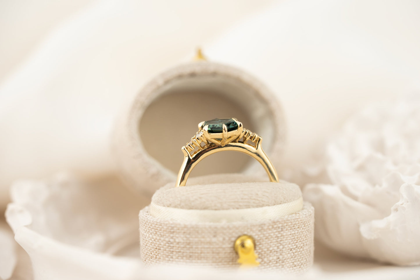 The Maeve Ring | 1.6 CT Fantasy Hexagon Cut Parti Montana Sapphire