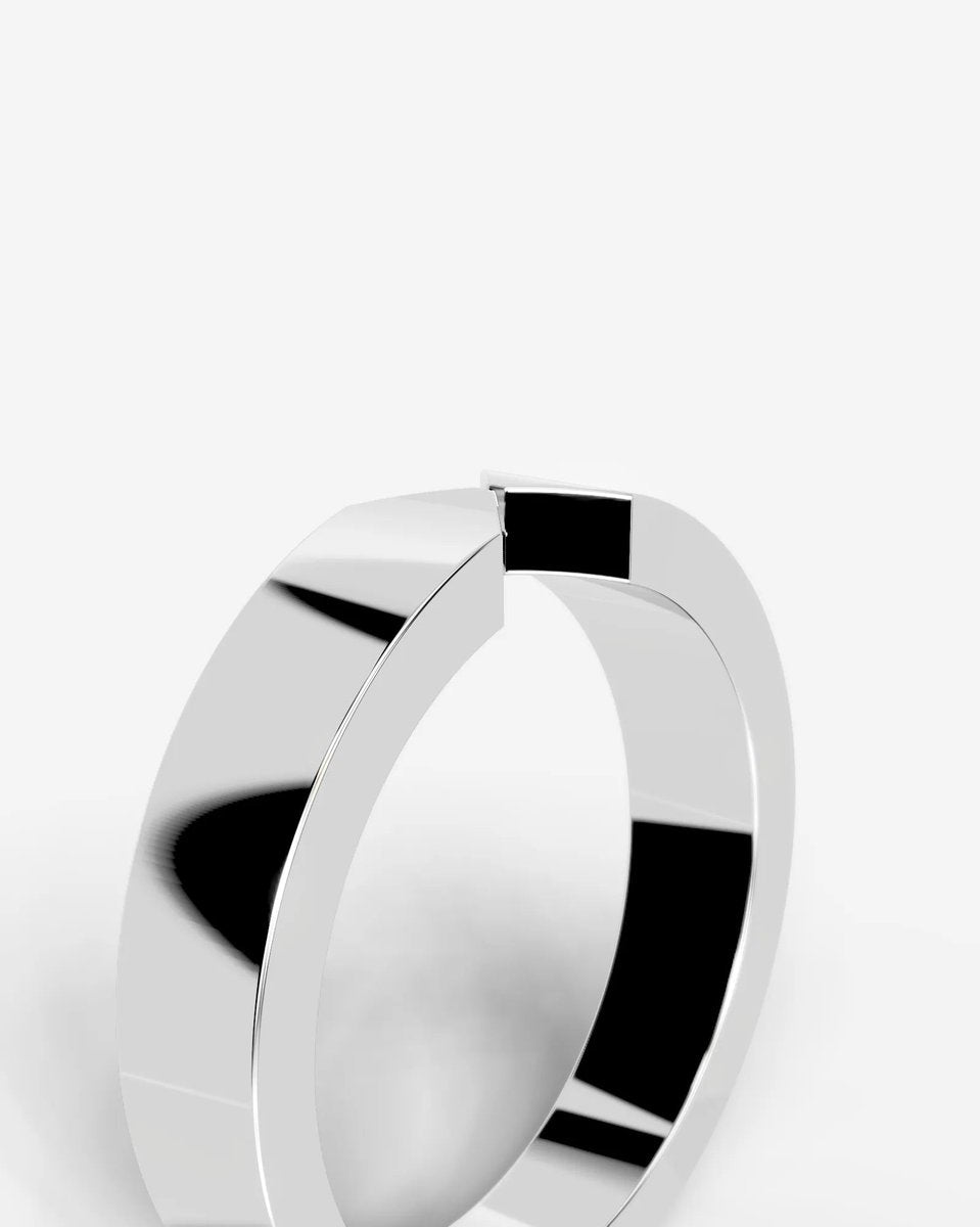 David Wedding Band Lab Grown Diamond Wedding Ring - White Gold