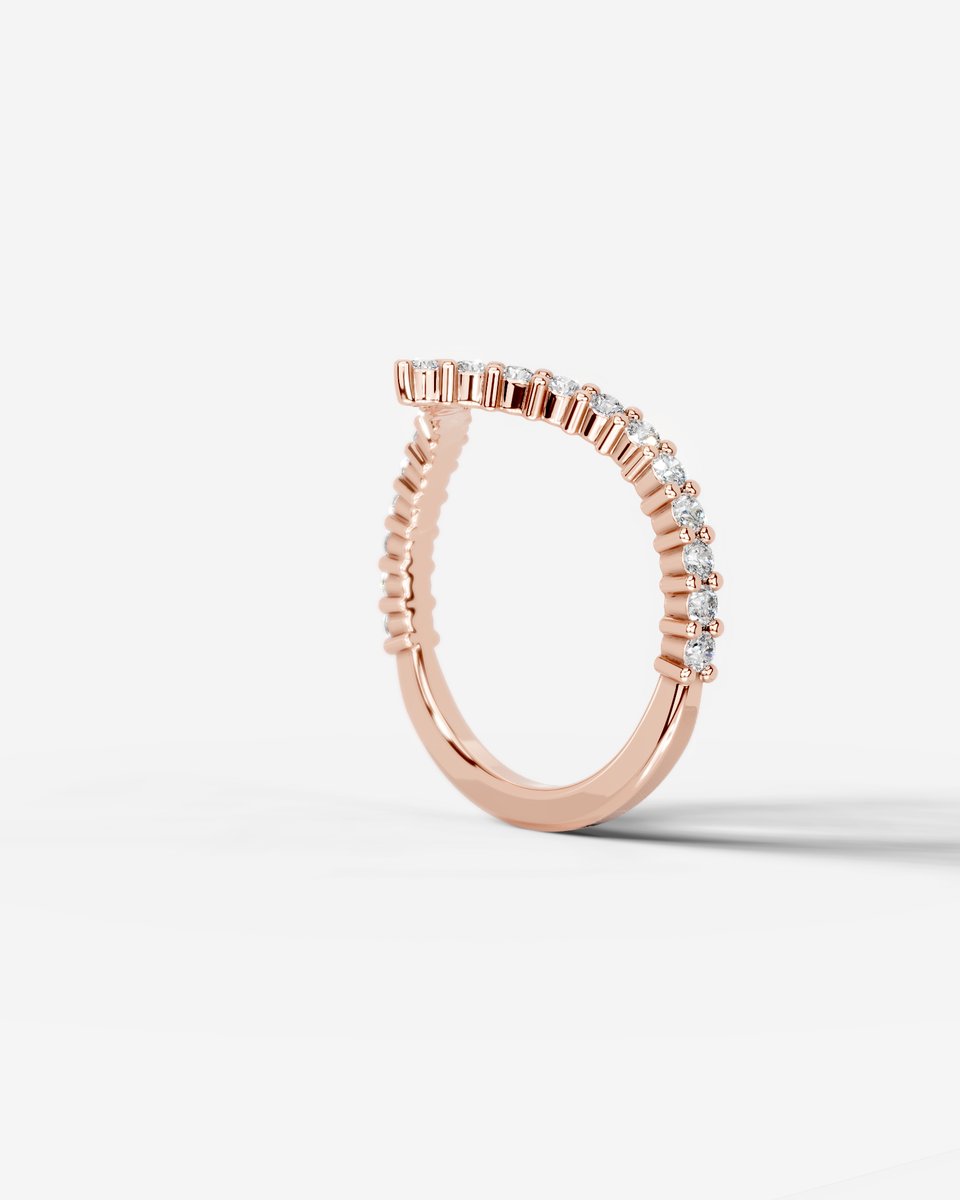 Dawn Lab Grown Round Diamond Wedding Ring - Rose Gold