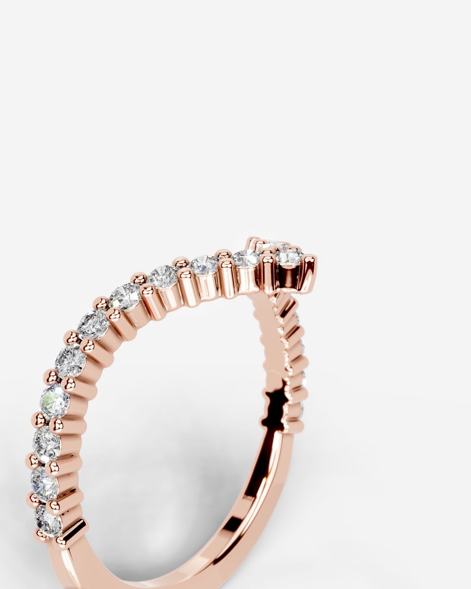 Dawn Lab Grown Round Diamond Wedding Ring - Rose Gold