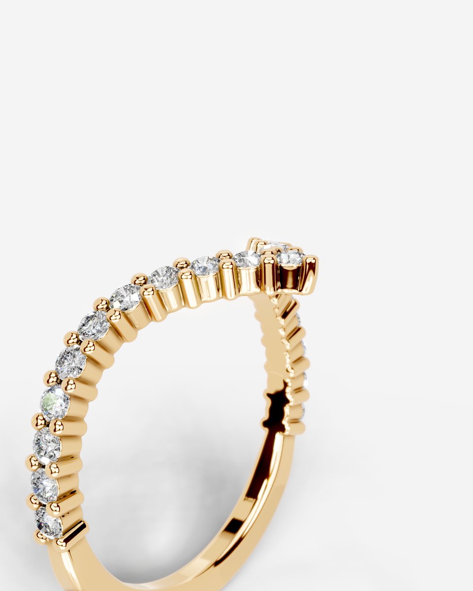 Dawn Lab Grown Round Diamond Wedding Ring - Yellow Gold