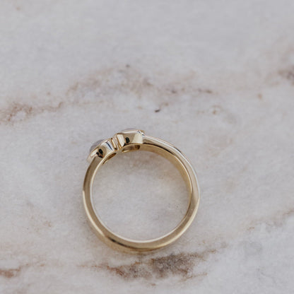 The Madison Round and Cushion Rustic Diamond Ring
