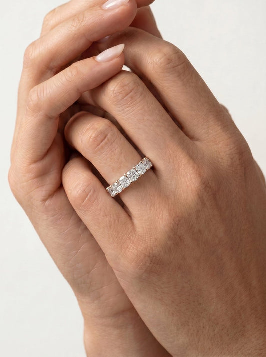 Dianna Lab Grown Cushion Diamond Wedding Ring - Rose Gold