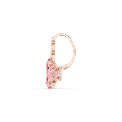 Lara Jewels High Jewellry High Jewelry | Oval Cut Pink Diamond Earrings - 18k Rose Gold - Angle View
