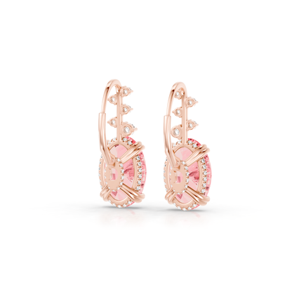 Lara Jewels High Jewellry High Jewelry | Oval Cut Pink Diamond Earrings - 18k Rose Gold - Detail View