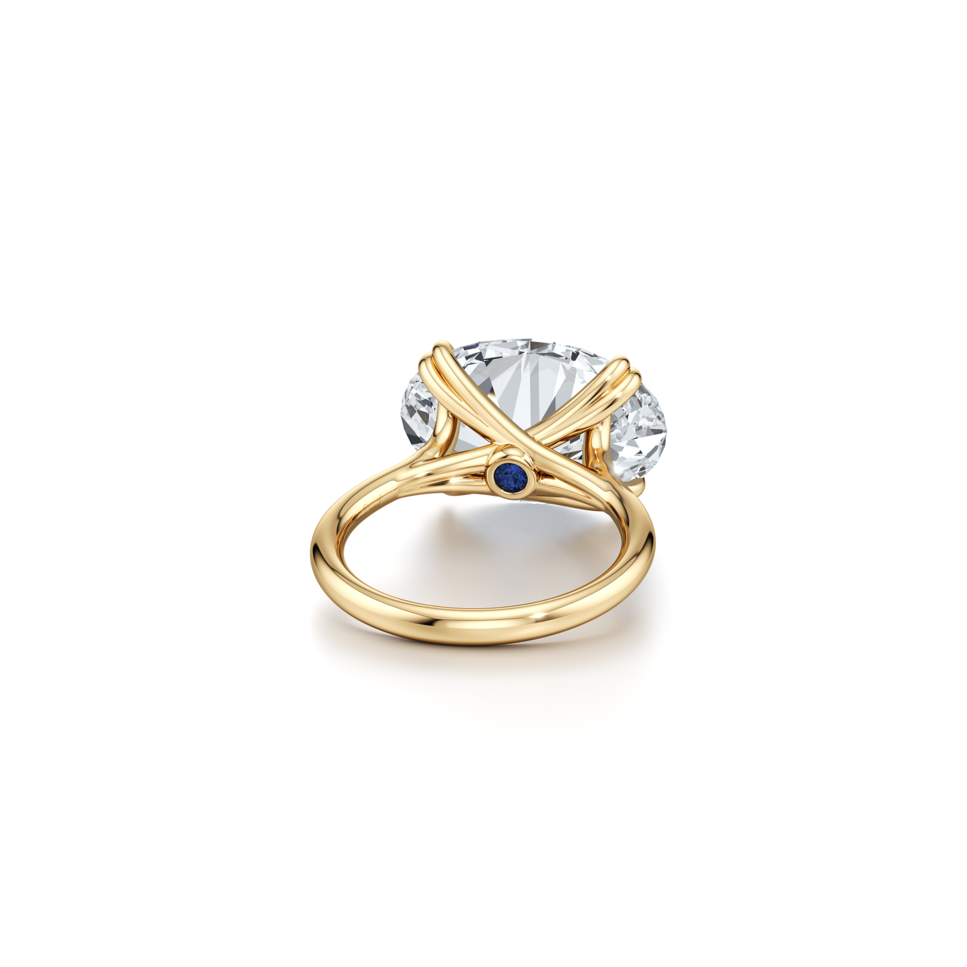 Lara Jewels High Jewellry High Jewelry | Elle East-West Oval Solitaire Lab Diamond Engagement Ring - Oval - 18k Yellow Gold - Angle View
