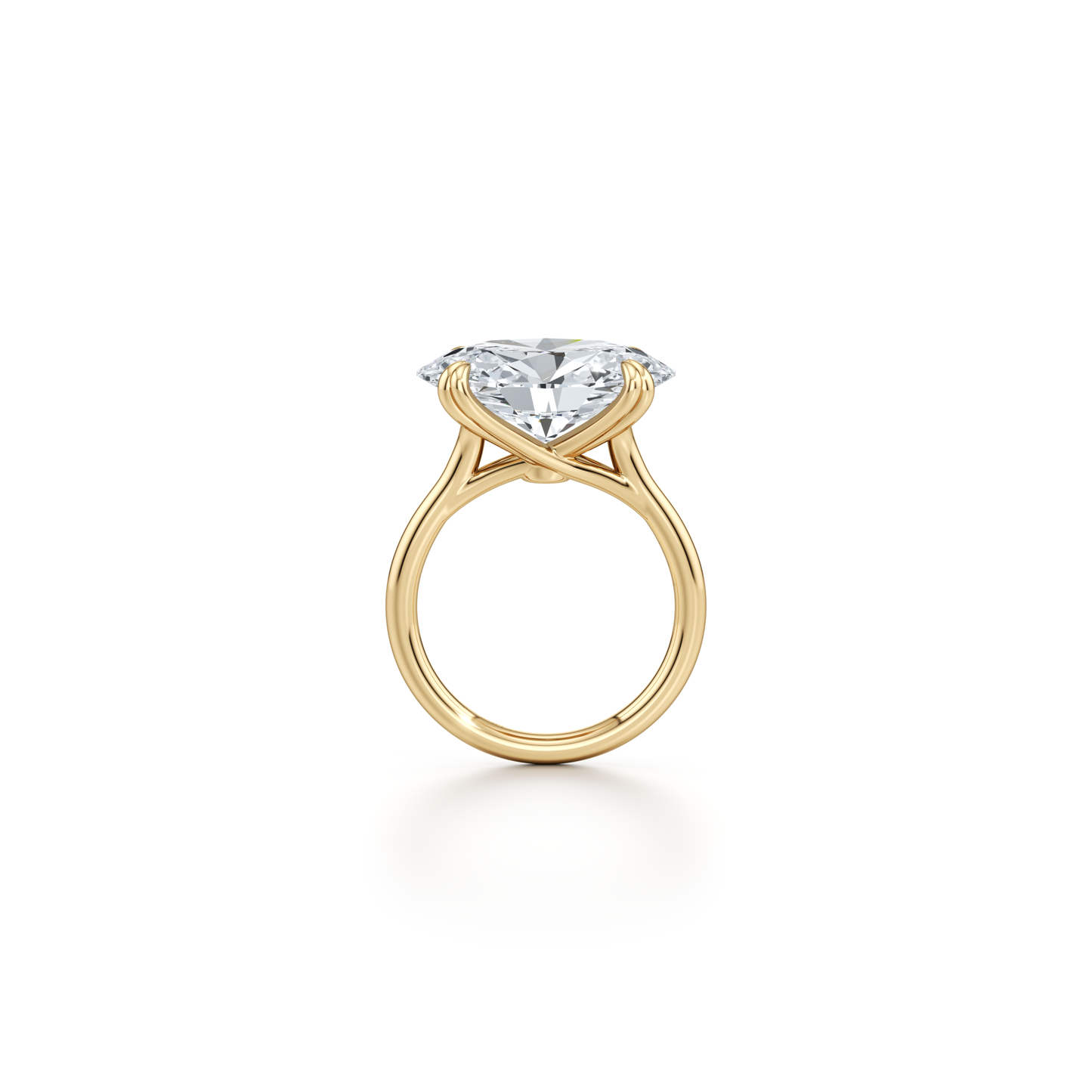 Lara Jewels High Jewellry High Jewelry | Elle East-West Oval Solitaire Lab Diamond Engagement Ring - Oval - 18k Yellow Gold - Detail View