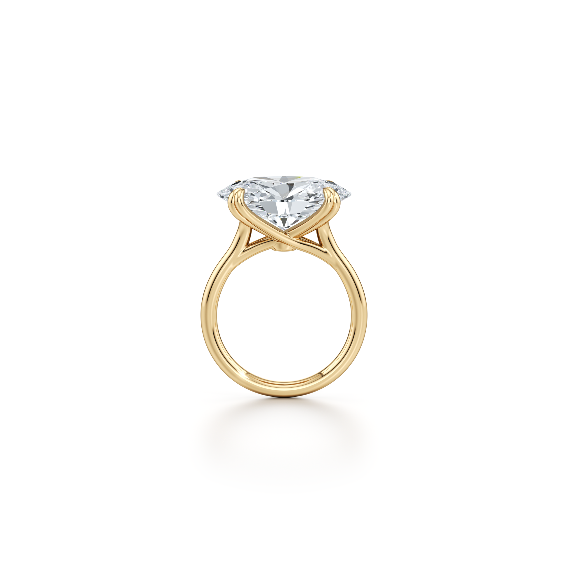 Lara Jewels High Jewellry High Jewelry | Elle East-West Oval Solitaire Lab Diamond Engagement Ring - Oval - 18k Yellow Gold - Detail View