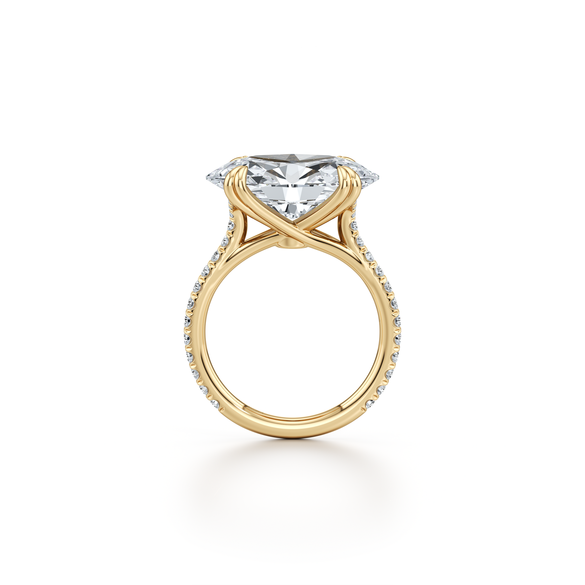 Lara Jewels High Jewellry High Jewelry | Elle East-West Oval Solitaire Lab Diamond Engagement Ring - Oval - 18k Yellow Gold - Detail View