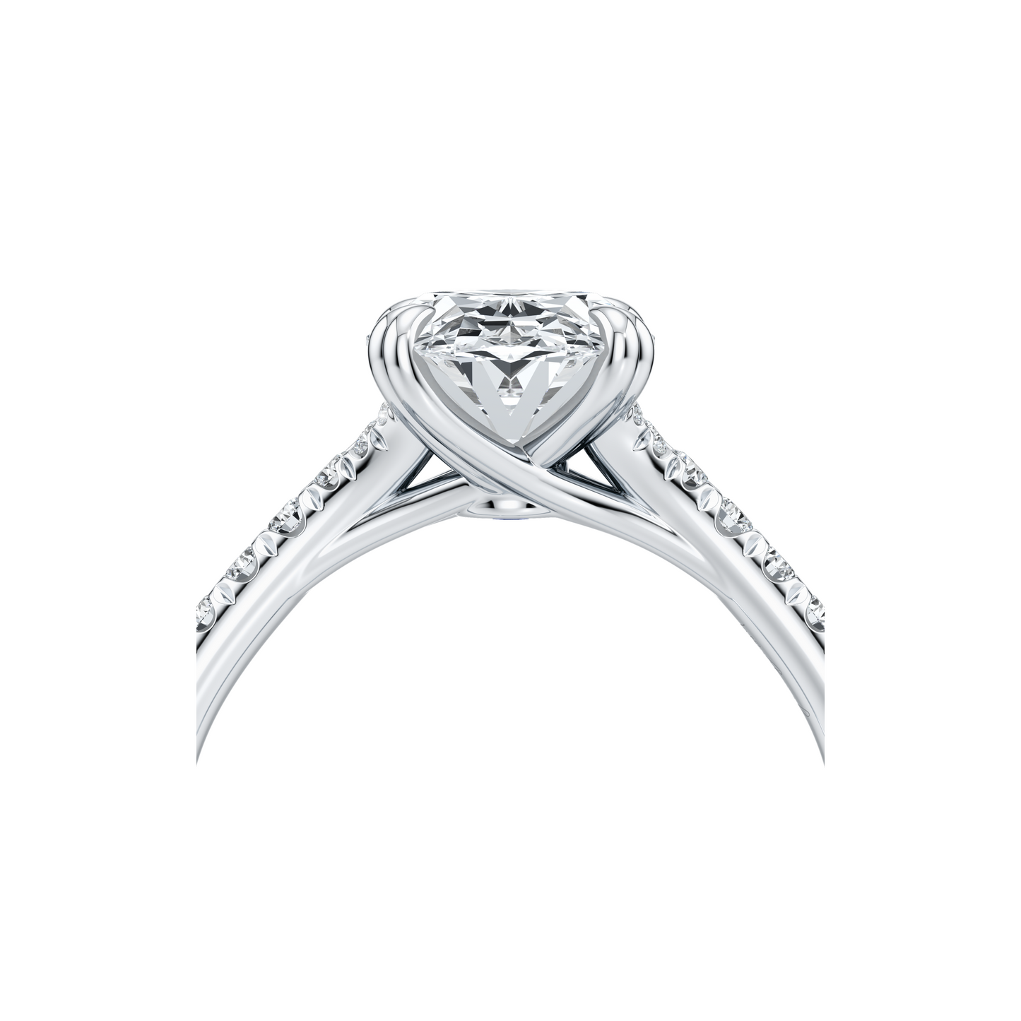 Lara Jewels High Jewellry Elle Oval Cut Solitaire Lab Diamond Engagement Ring - Oval - 18k White Gold - Detail View