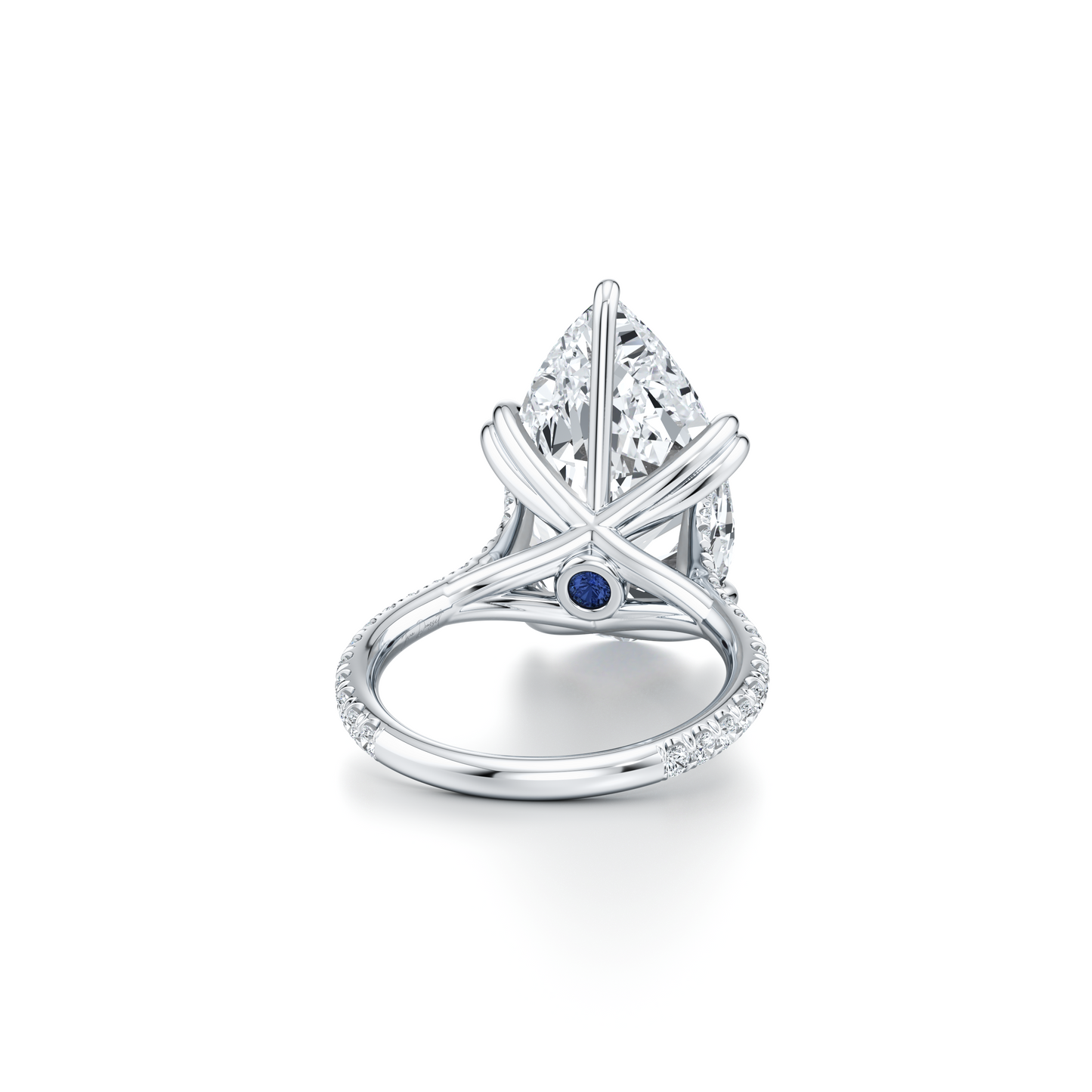 Lara Jewels High Jewellry High Jewelry | Elle Pear Solitaire Lab Diamond Engagement Ring - Pear - 18k White Gold - Angle View