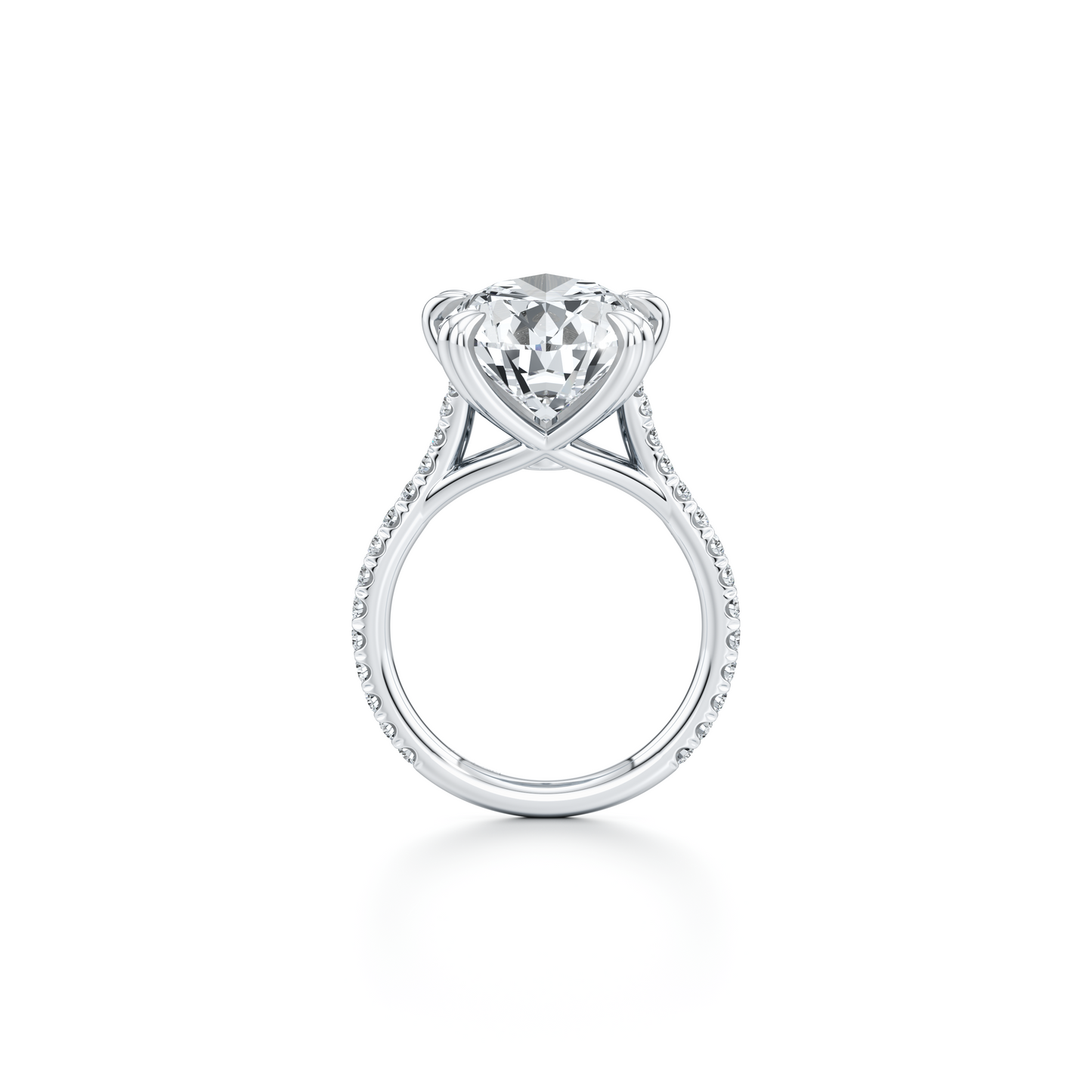 Lara Jewels High Jewellry High Jewelry | Elle Pear Solitaire Lab Diamond Engagement Ring - Pear - 18k White Gold - Detail View