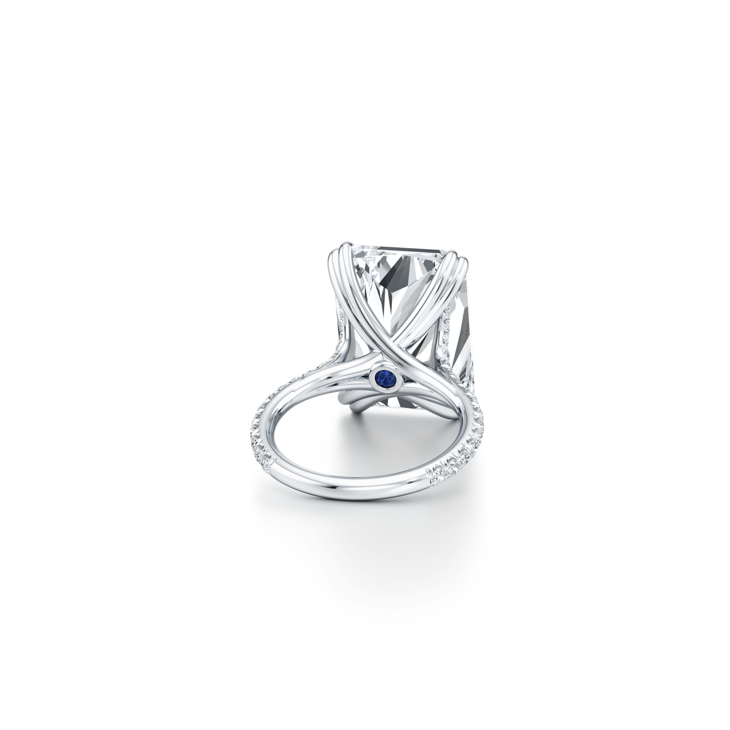Lara Jewels High Jewellry High Jewelry | Elle Radiant Solitaire Lab Diamond Engagement Ring - Radiant - 18k White Gold - Angle View