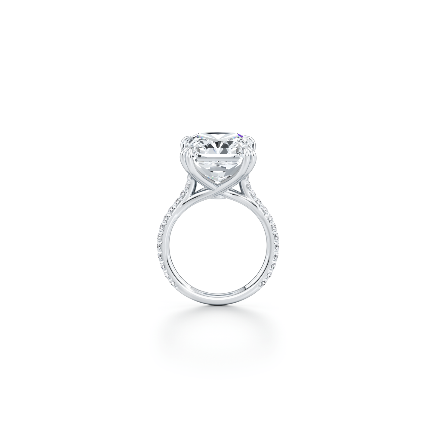 Lara Jewels High Jewellry High Jewelry | Elle Radiant Solitaire Lab Diamond Engagement Ring - Radiant - 18k White Gold - Detail View