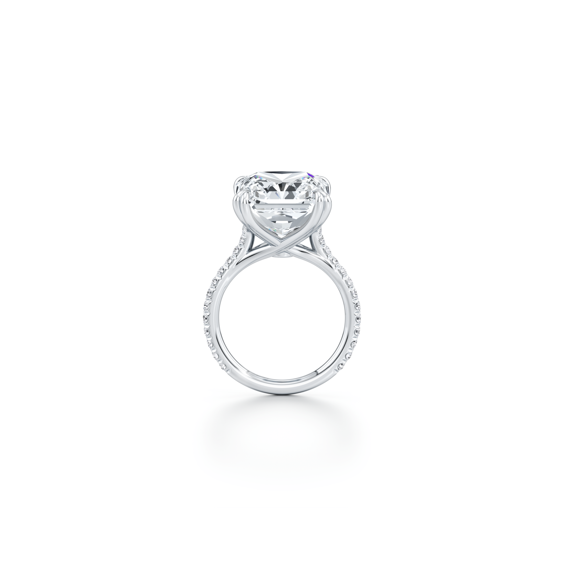 Lara Jewels High Jewellry High Jewelry | Elle Radiant Solitaire Lab Diamond Engagement Ring - Radiant - 18k White Gold - Detail View