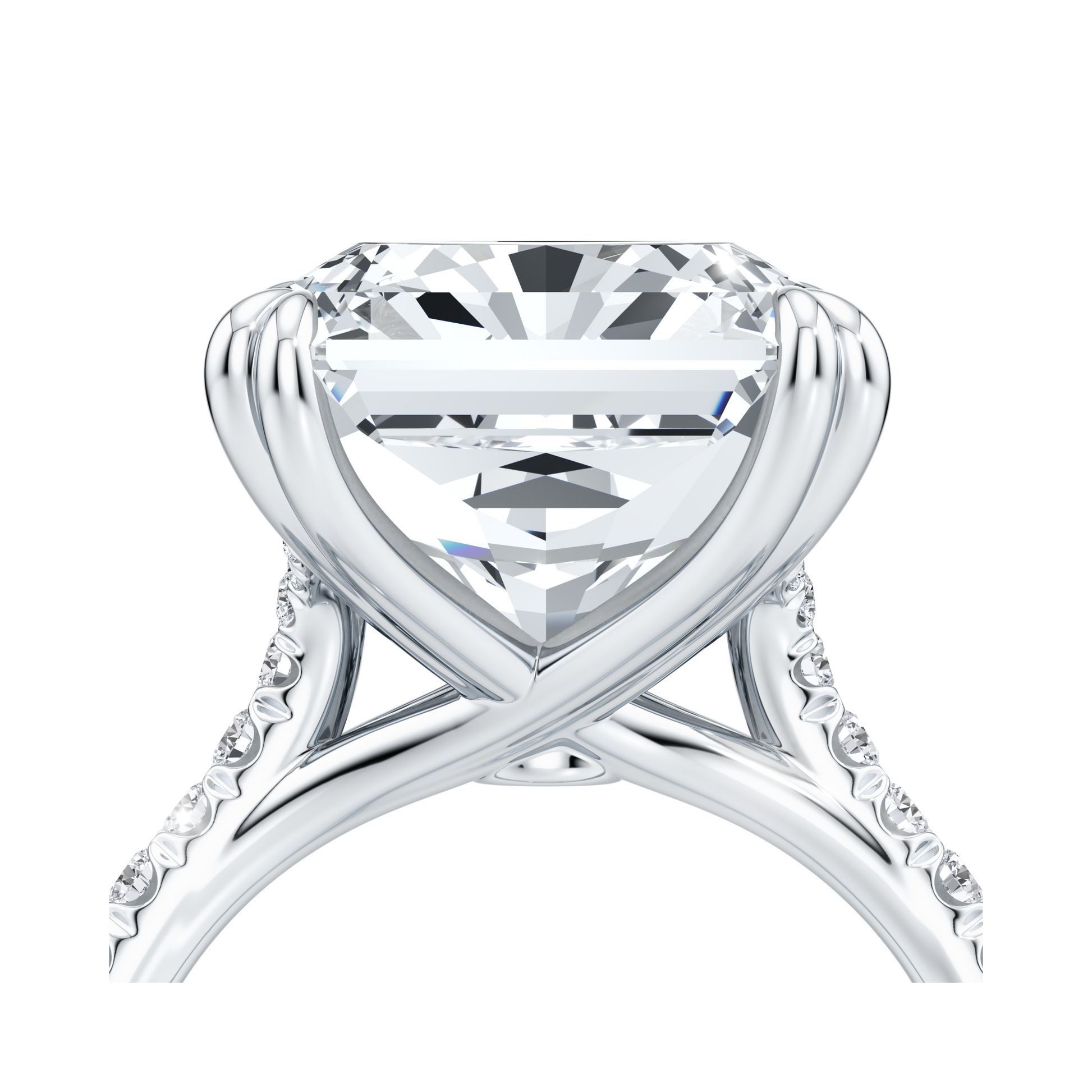 Lara Jewels High Jewellry High Jewelry | Elle Radiant Solitaire Lab Diamond Engagement Ring - Radiant - 18k White Gold - Lifestyle View
