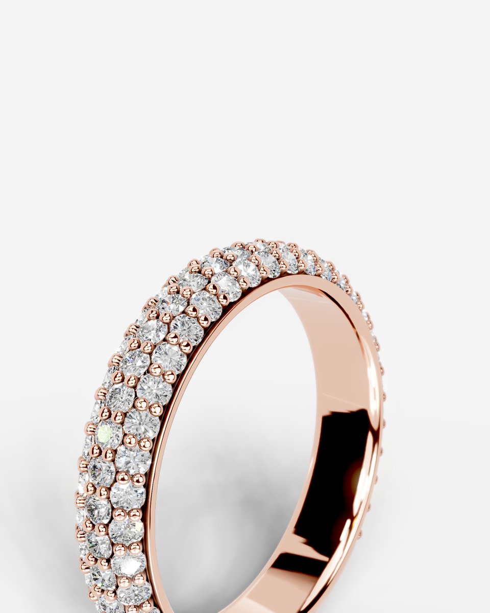 Emma Lab Grown Round Diamond Wedding Ring - Rose Gold