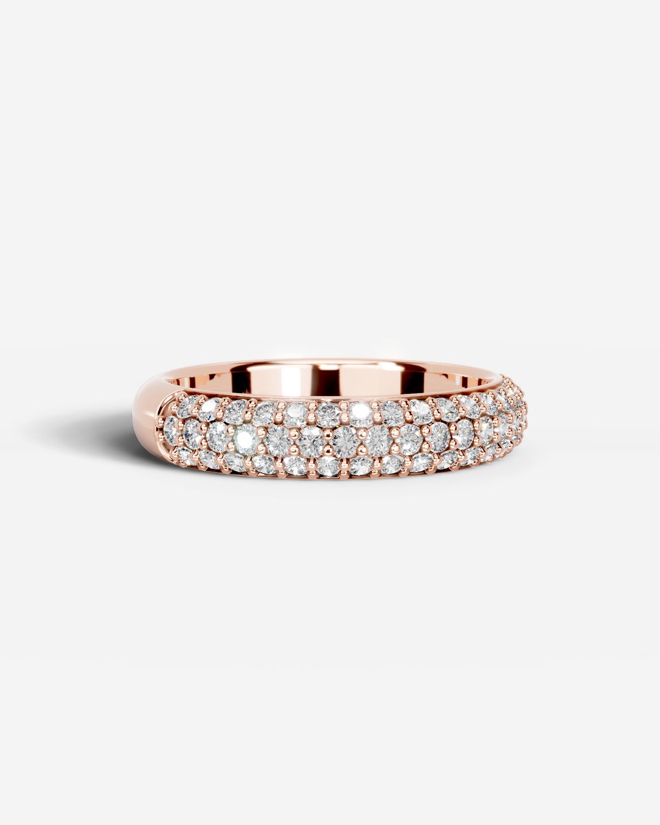 Emma Lab Grown Round Diamond Wedding Ring - Rose Gold