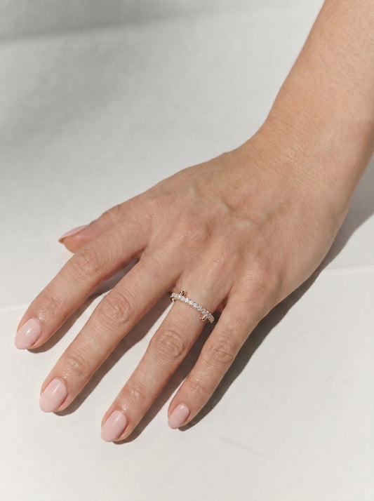 Eternal Lab Grown Round Diamond Wedding Ring - Rose Gold