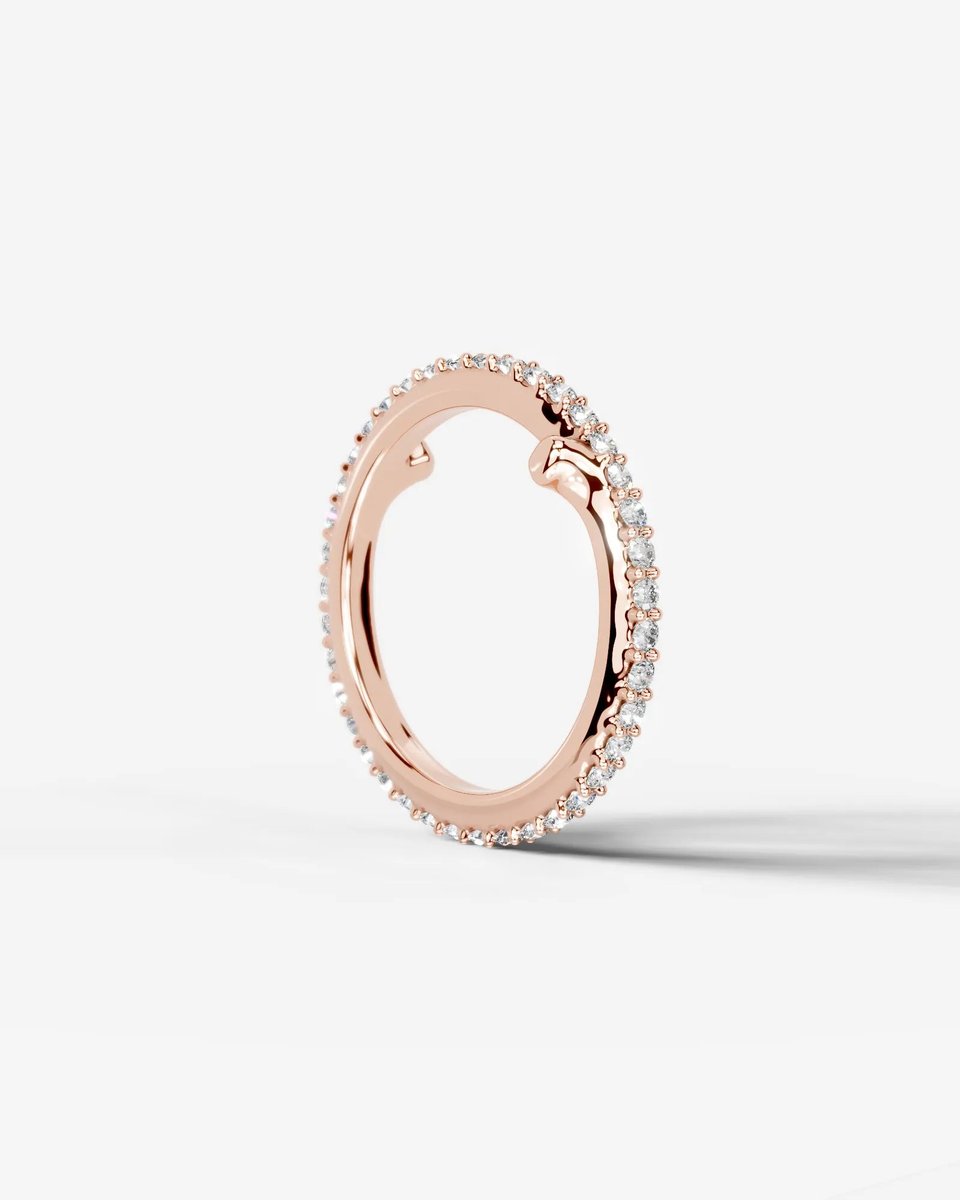 Eternal Lab Grown Round Diamond Wedding Ring - Rose Gold