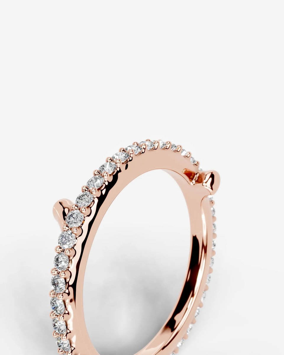 Eternal Lab Grown Round Diamond Wedding Ring - Rose Gold