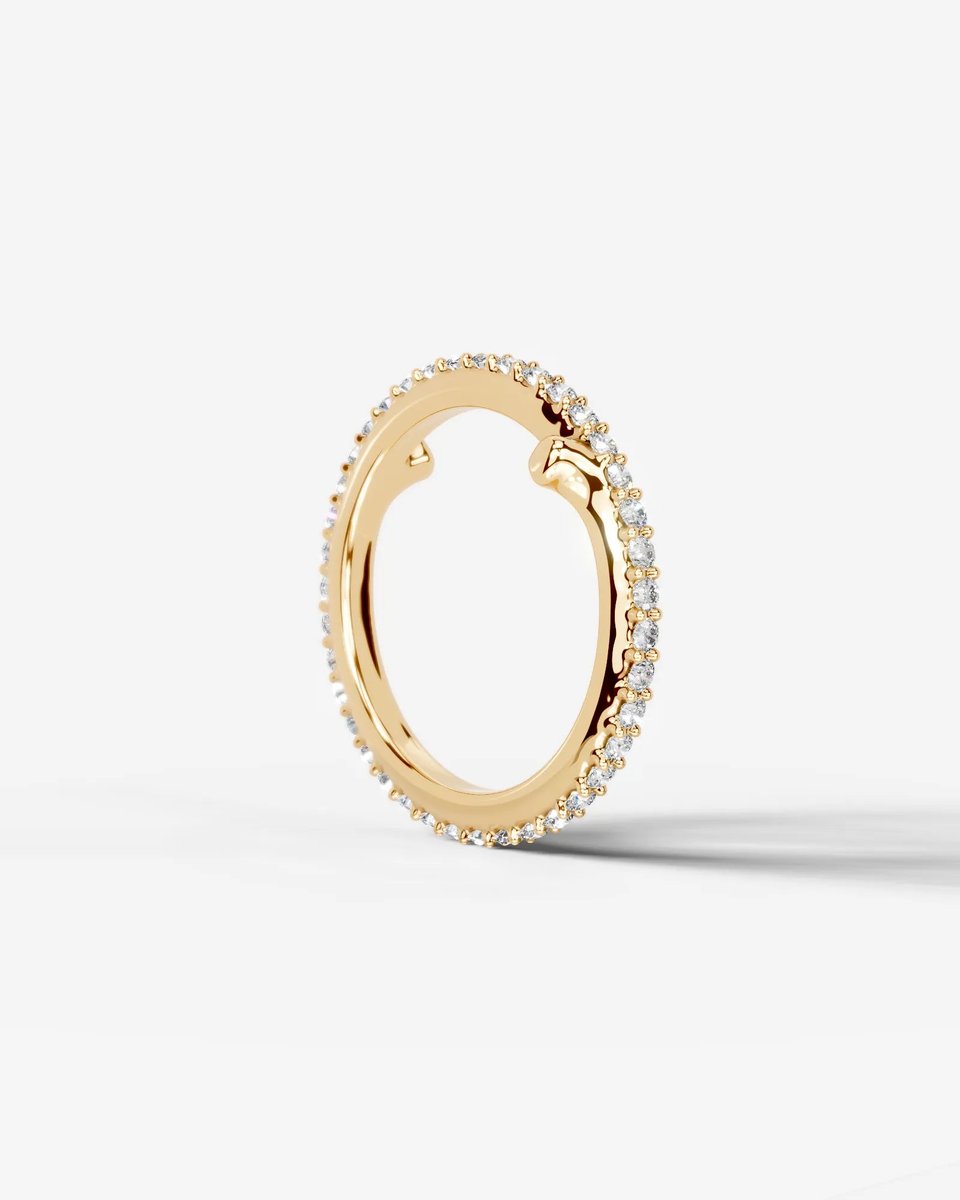 Eternal Lab Grown Round Diamond Wedding Ring - Yellow Gold