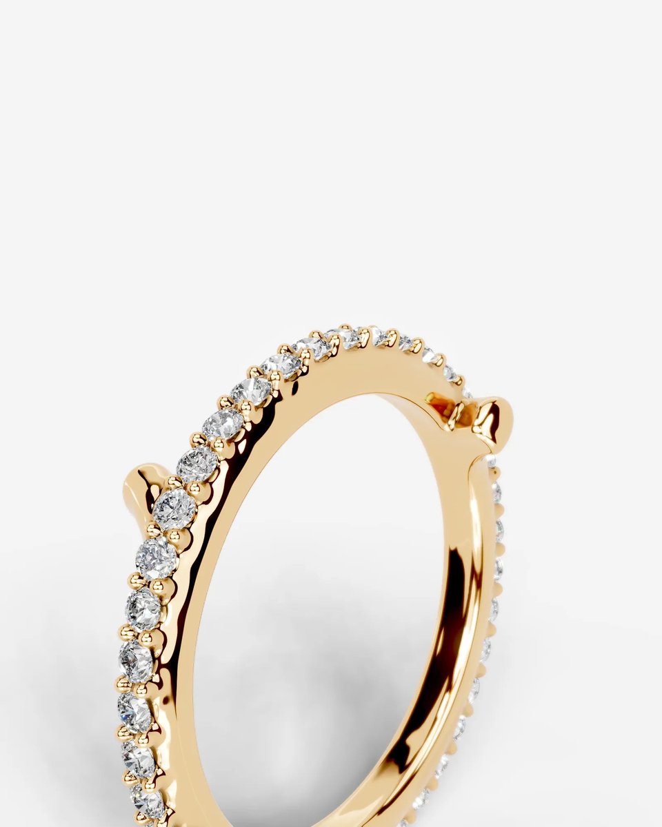 Eternal Lab Grown Round Diamond Wedding Ring - Yellow Gold