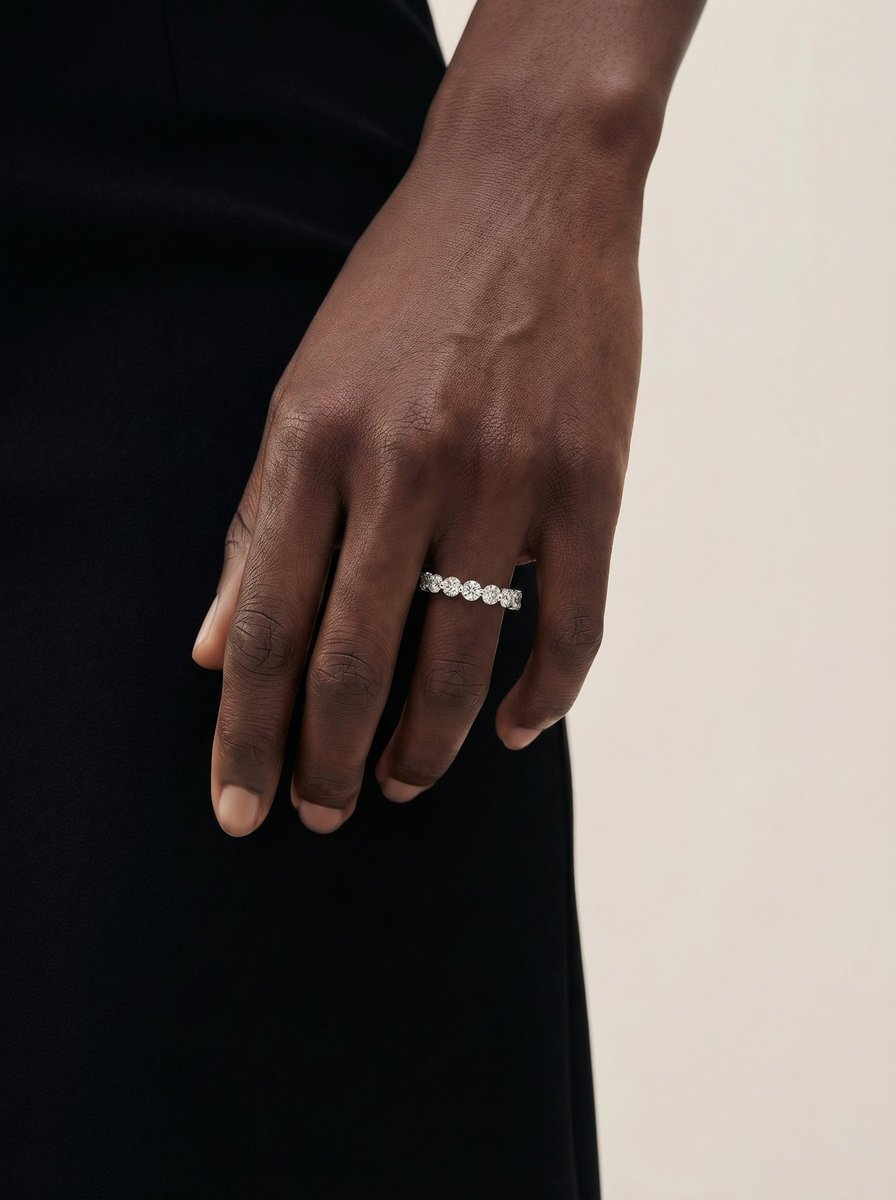 Etta Lab Grown Round Diamond Wedding Ring - Platinum