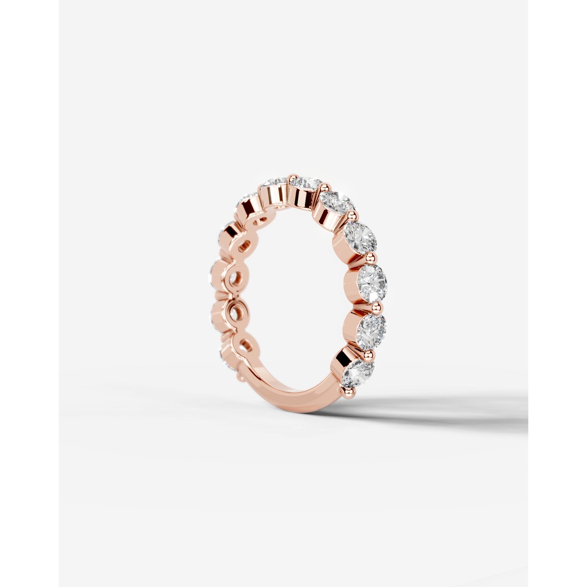 Etta Lab Grown Round Diamond Wedding Ring - Rose Gold