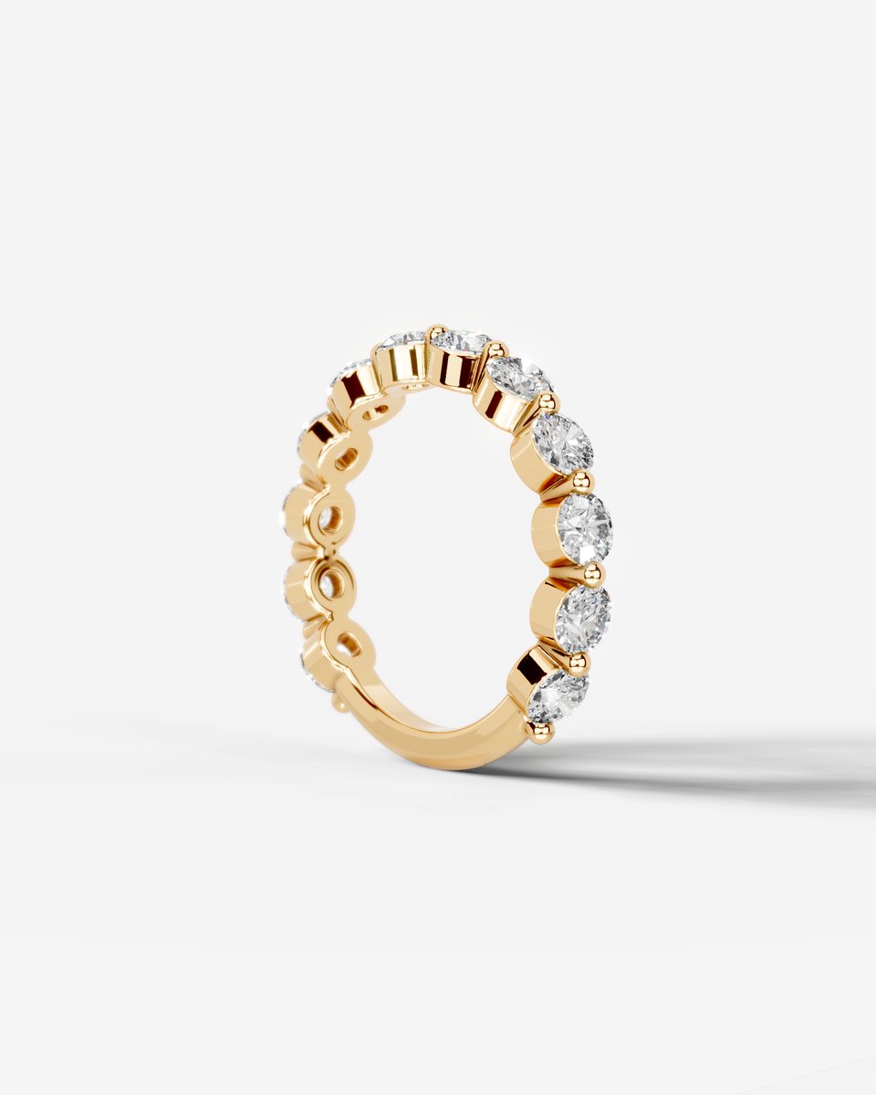 Etta Lab Grown Round Diamond Wedding Ring - Yellow Gold