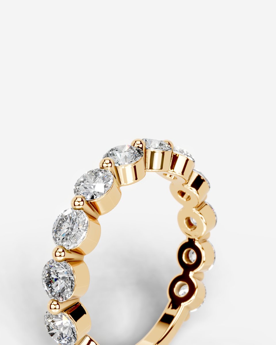 Etta Lab Grown Round Diamond Wedding Ring - Yellow Gold