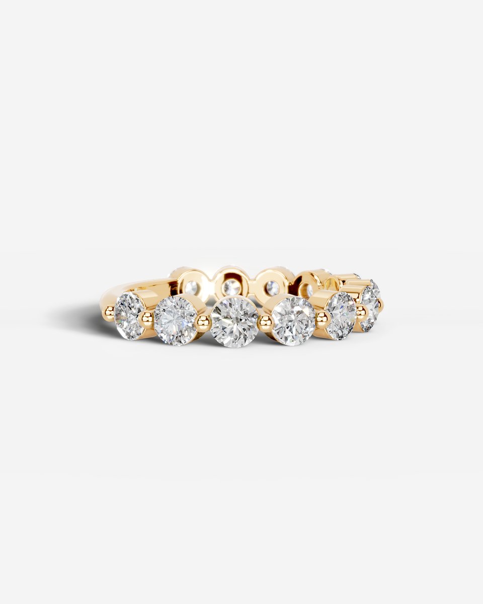 Etta Lab Grown Round Diamond Wedding Ring - Yellow Gold