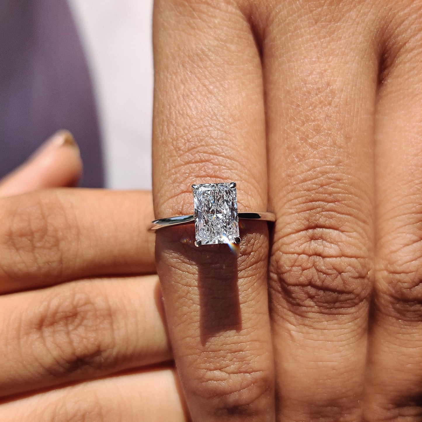 Radiant Cut Engagement Ring In Solitaire Style