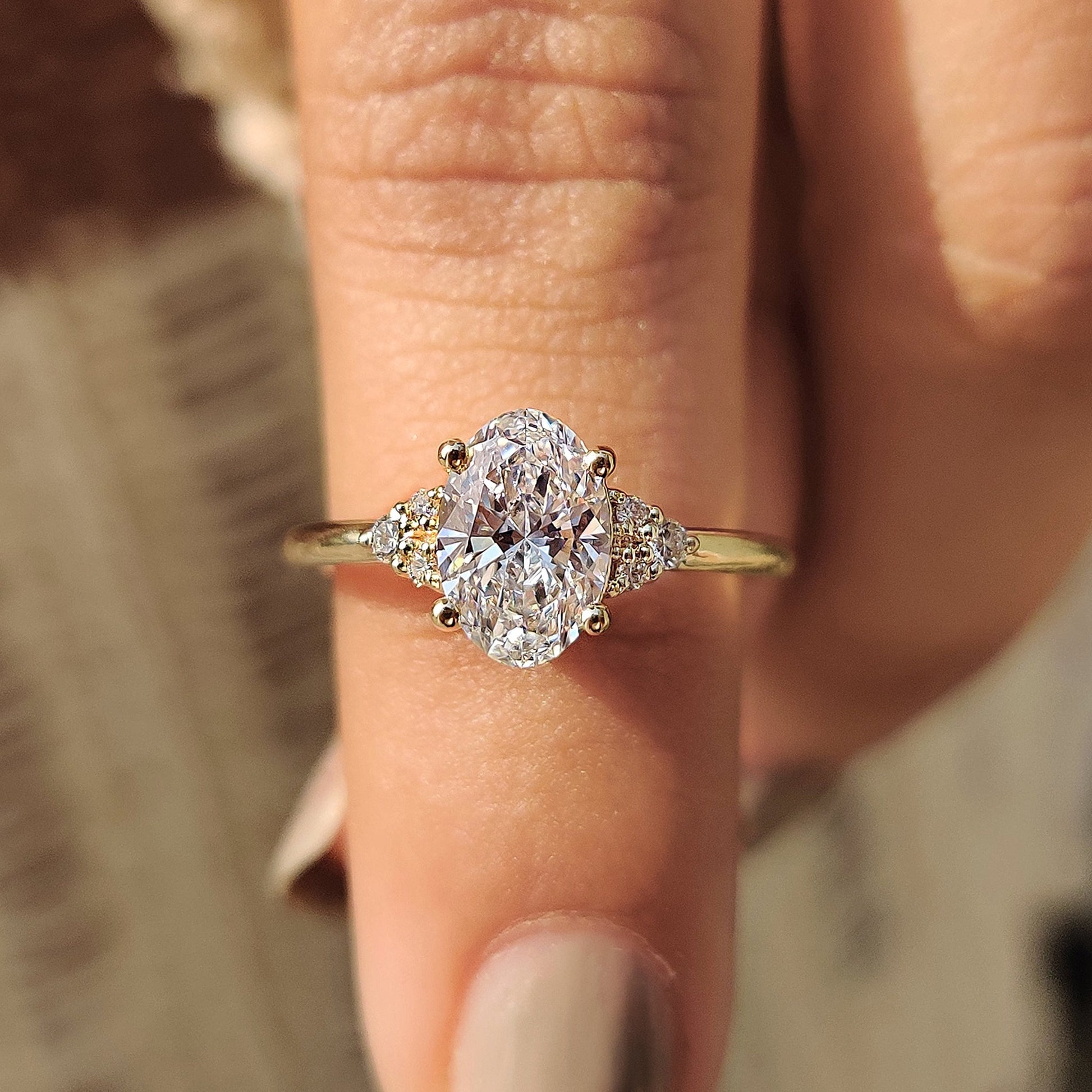 Oval Stone Engagement Ring In Muse Style