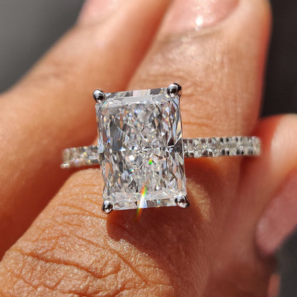 Radiant Cut Ring In Pave Setting