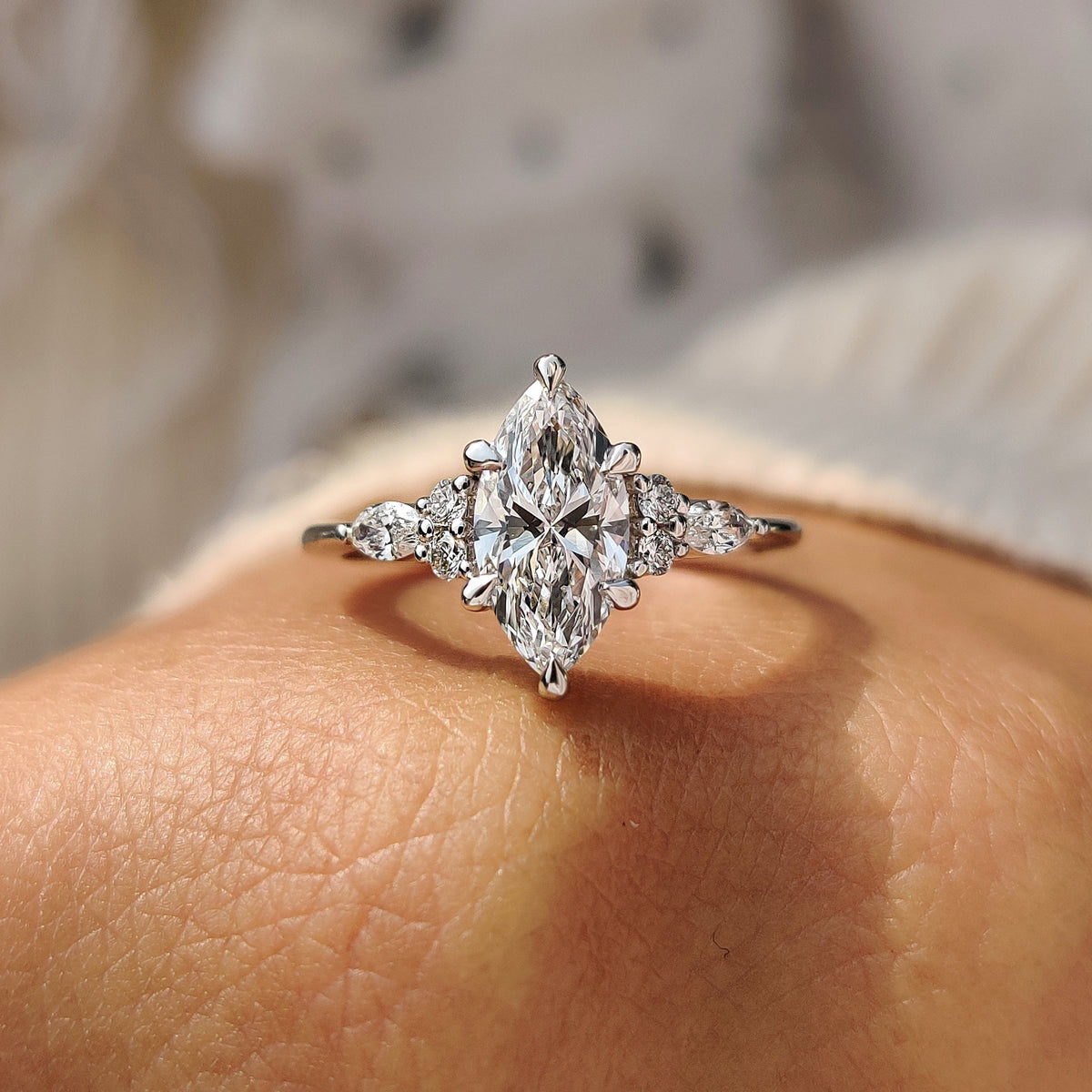 Lab Grown Marquise Diamond Ring In Muse Setting