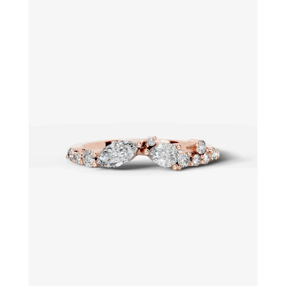 Faith Lab Grown Round Diamond Wedding Ring - Rose Gold