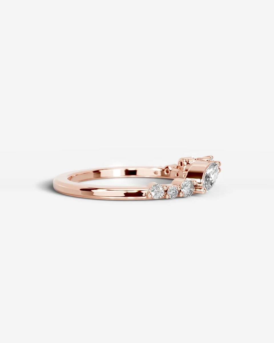 Faith Lab Grown Round Diamond Wedding Ring - Rose Gold