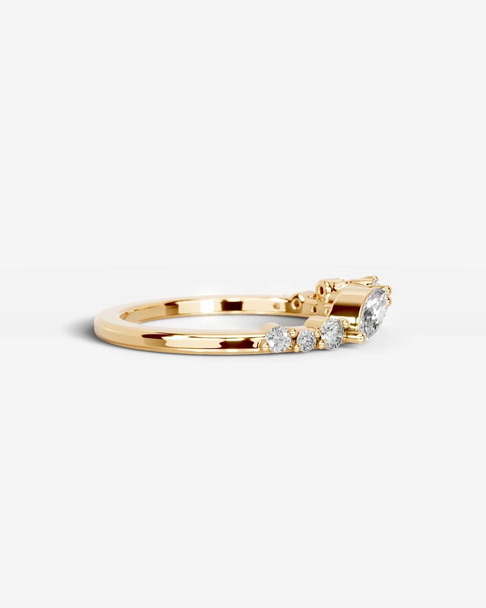 Faith Lab Grown Round Diamond Wedding Ring - Yellow Gold