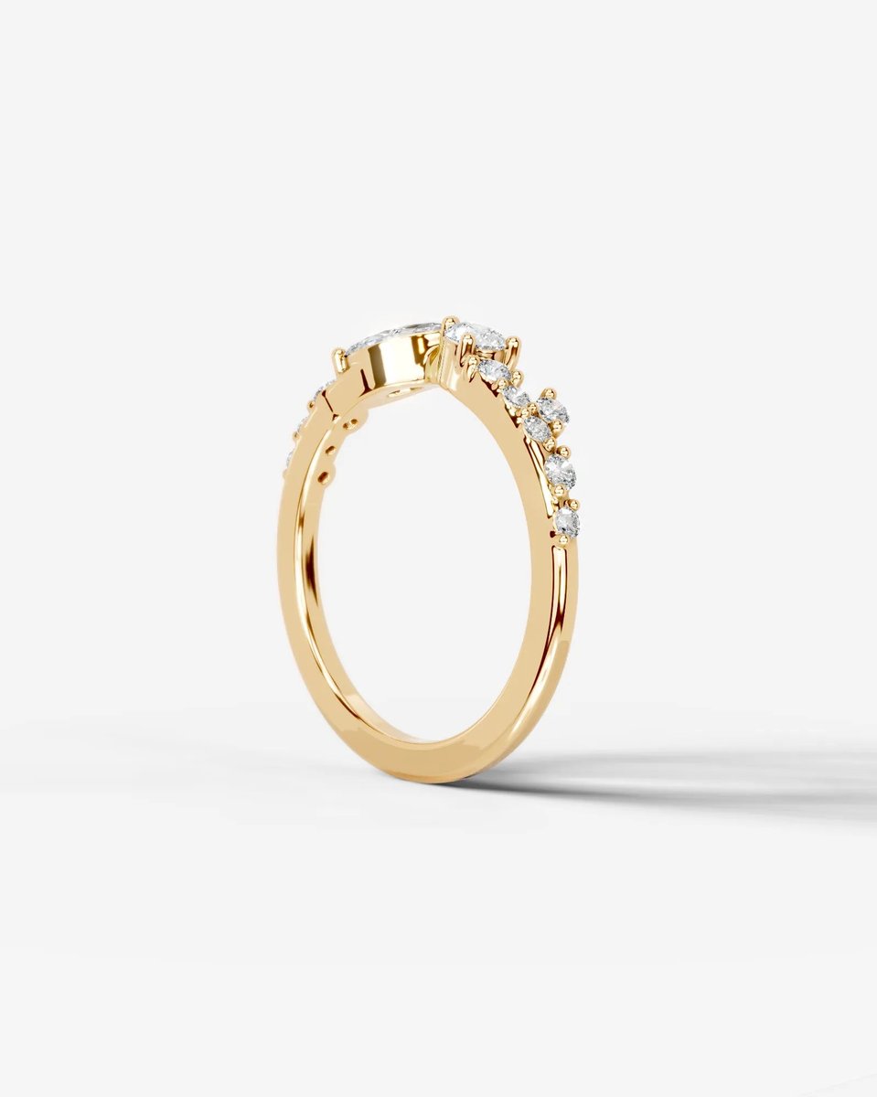 Faith Lab Grown Round Diamond Wedding Ring - Yellow Gold