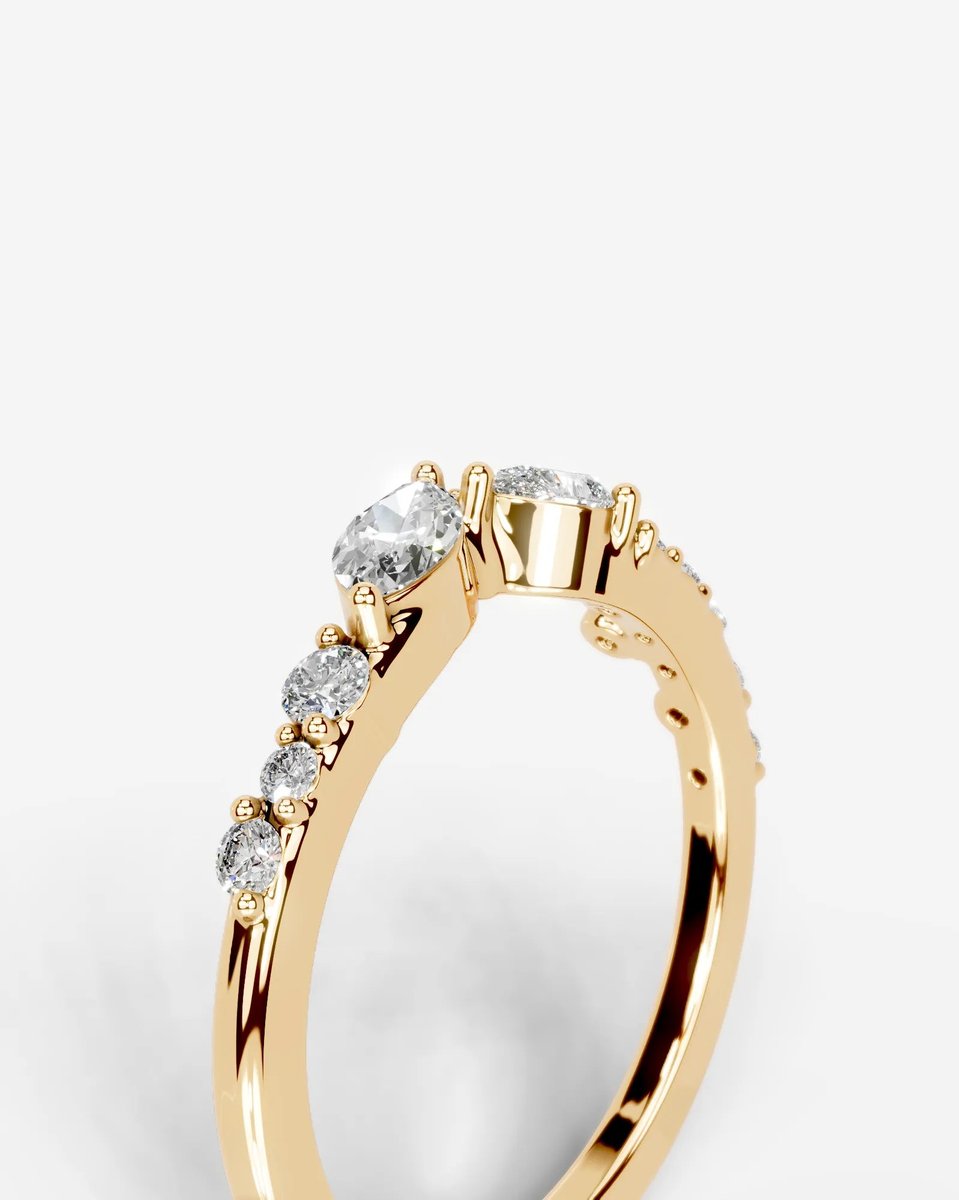 Faith Lab Grown Round Diamond Wedding Ring - Yellow Gold
